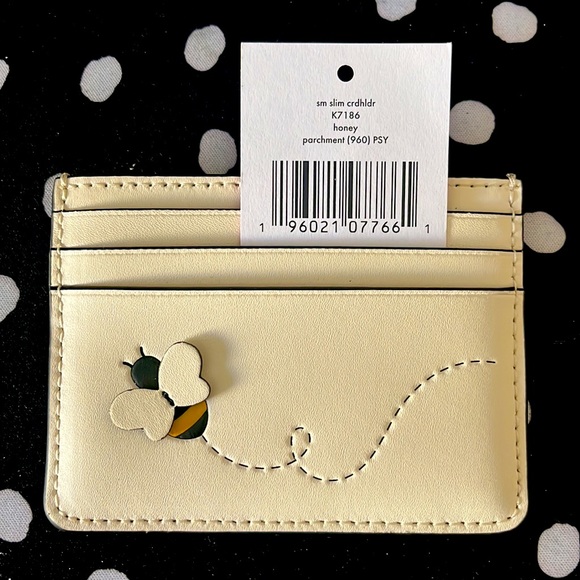 NWT Kate Spade ♠️ Leather Card Wallet 🐝 - Picture 6 of 6